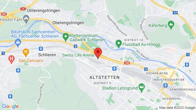 Map of the area around Vulkanstrasse 130k, 8048 Zürich, Swiss Life Arena