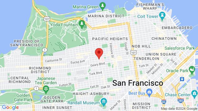 Kaart van de omgeving van 2460 Sutter St, San Francisco, CA 94115-3016, United States,San Francisco, California, San Francisco, CA, US