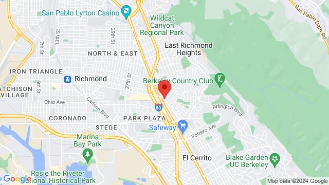 Map of the area around Allegro Ballroom, 12012 San Pablo Avenue, Richmond, CA 94805, Richmond, CA, 94805, US