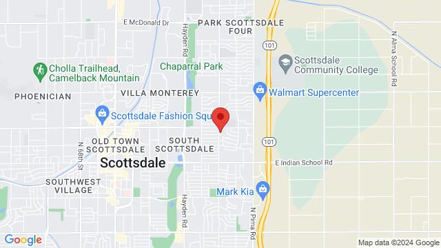 Map of the area around Scottsdale Neighborhood Arts Place (SNAP), 4225 N. Granite Reef Road, Scottsdale, AZ, 85251, United States