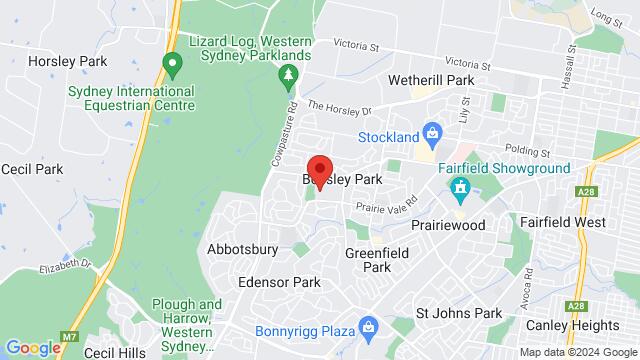 Kaart van de omgeving van Club Marconi, 121-133 Prairie Vale Rd, Bossley Park, NSW, 2176, Australia