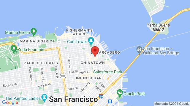 Map of the area around The Cigar Bar & Grill, 850 Montgomery Street, San Francisco, CA 94133, San Francisco, CA, 94133, US