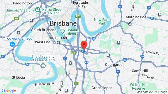 Map of the area around East Brisbane State School