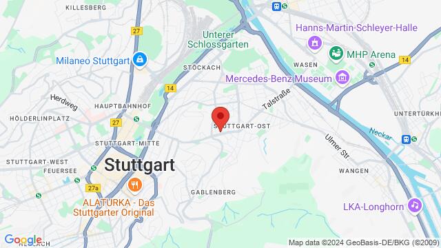 Map of the area around Wagenburgstr. 101,Stuttgart, Germany, Stuttgart, BW, DE