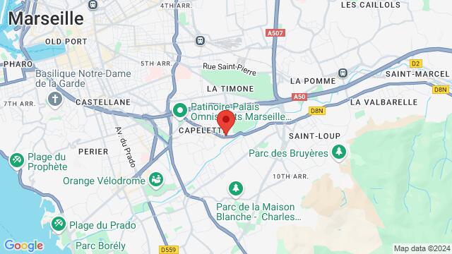 Map of the area around 277 Avenue de la Capelette, 13010 Marseille, France,Marseille, France, Marseille, PR, FR