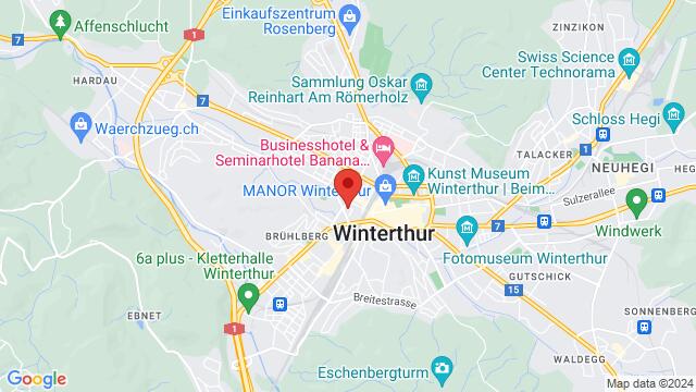 Map of the area around Gertrudstrasse 17, 8400 Winterthur, Schweiz