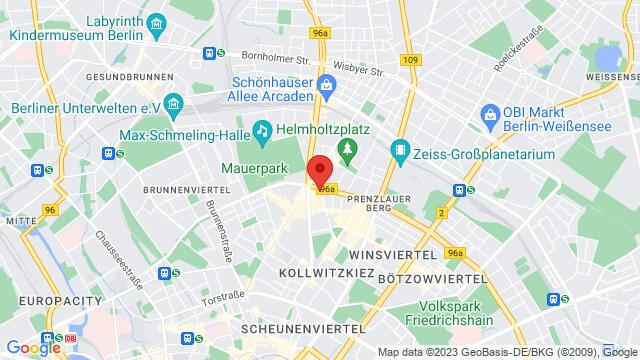 Map of the area around Knaackstraße,97, Berlin, Land Berlin, Germany