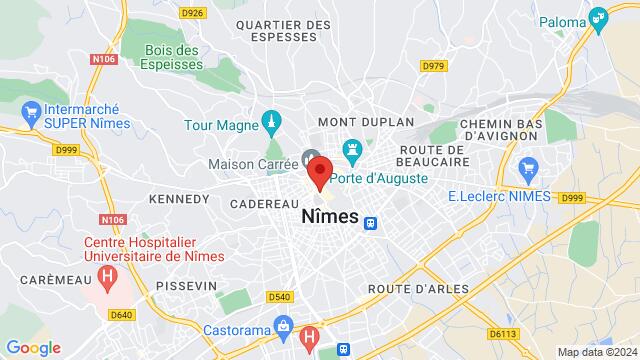 Map of the area around 22 bd Victor Hugo 30000 Nîmes