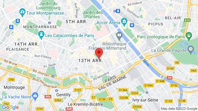 Map of the area around 105 rue de tolbiac 75013 paris