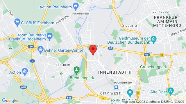 Map of the area around Bachmannstr. 2-4, 60488, Frankfurt(M)