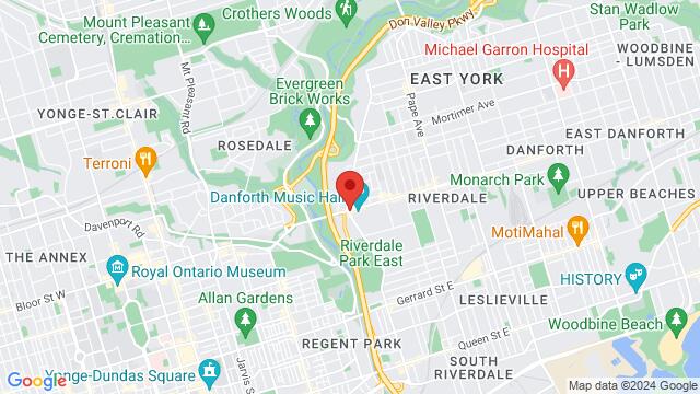 Map of the area around 95 Danforth Avenue, Toronto, ON, CA