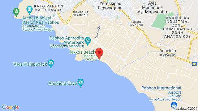 Map of the area around Rikkos Beach, Yeroskipou 8204, Cyprus