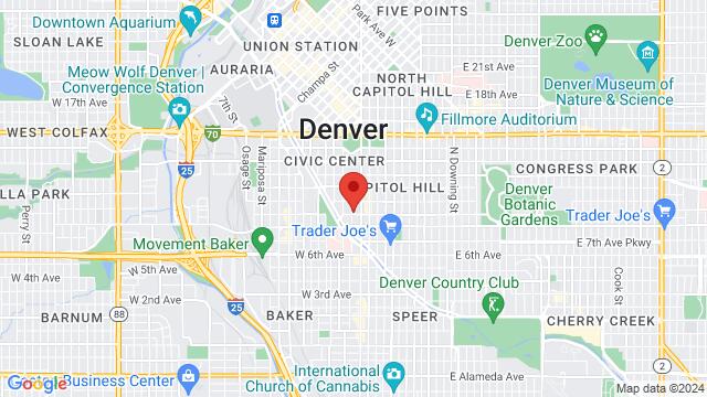 Karte der Umgebung von 99 W 9th Ave, Denver, CO 80204-4005, United States,Denver, Colorado, Denver, CO, US