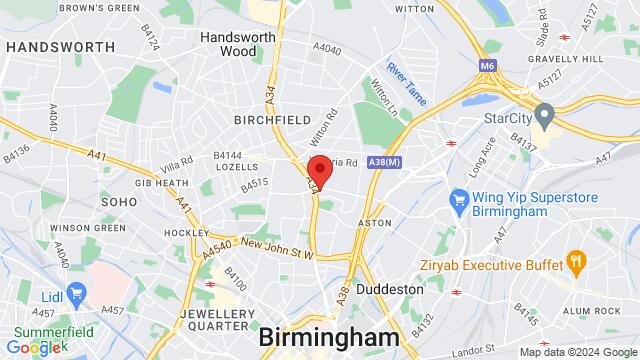 Carte des environs 144 Potters Lane, Birmingham, B6 4, United Kingdom,Birmingham, United Kingdom, Birmingham, EN, GB