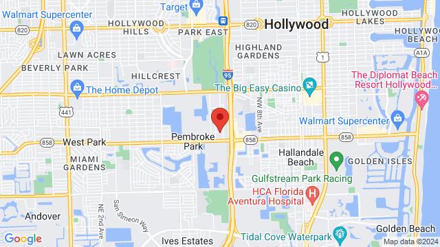 Kaart van de omgeving van VK Dance ARENA, 3129 West Hallandale Beach Boulevard, Hallandale Beach, FL 33009, Hallandale Beach, FL, 33009, United States