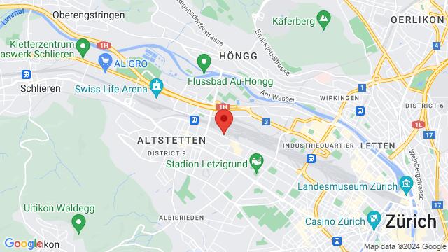 Map of the area around Hohlstrasse 452, 8048 Zürich ZH