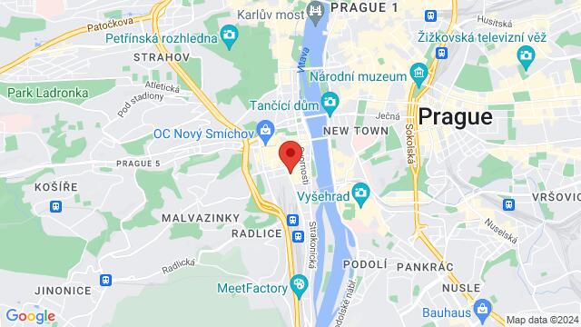 Map of the area around Potrefená husa Na Verandách, Nádražní 43/84, 150 00 Praha 5-Smíchov, Czechia