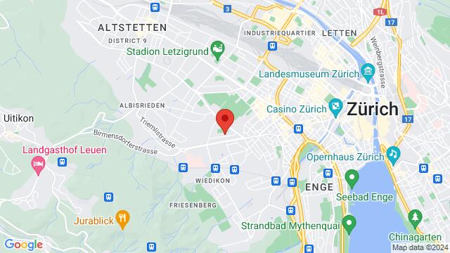 Map of the area around Thomaskirche im Gut, Burstwiesenstrasse 44, 8055 Zürich, Швейцарія