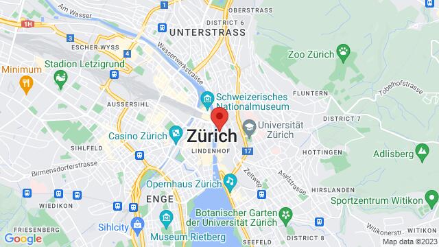 Map of the area around Studio OneSpace, Limmatquai 116, Zurich