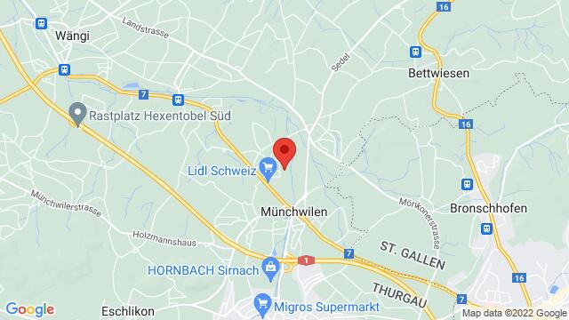 Map of the area around DanceInn Murgtalstrasse 209542 Münchwilen