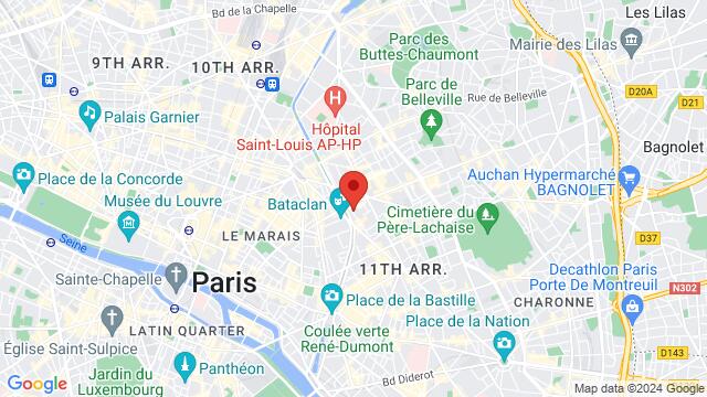 Kaart van de omgeving van 44 Rue de la Folie Méricourt 75011 Paris
