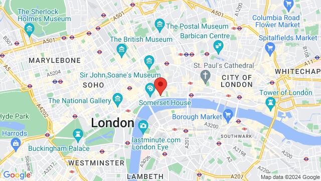 Map of the area around Temple Place, London, WC2R 2PH