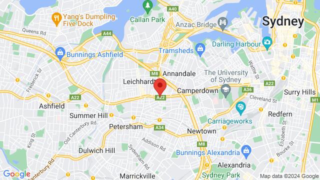 Map of the area around Tropical Soul Dance Studio, 205-207 Parramatta Rd, Sydney, NSW, 2038, Australia