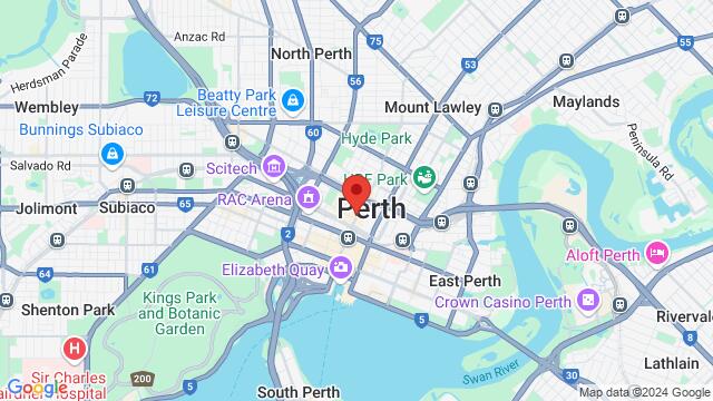 Map of the area around Universal Bar, 221 William St, Perth WA 6003, Australia