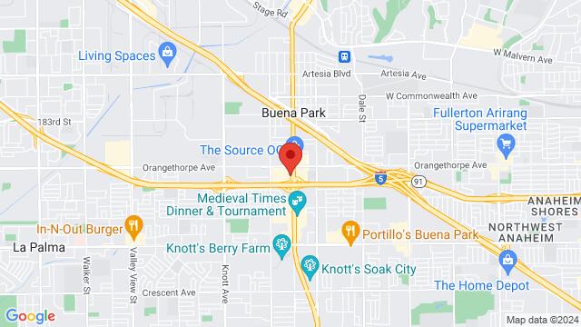 Kaart van de omgeving van Golden Rose Restaurant & Lounge, 7115 Beach Blvd, Buena Park, CA, US