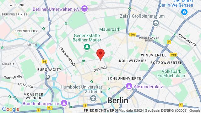 Map of the area around Invalidenstraße 158, Berlin, BE, DE