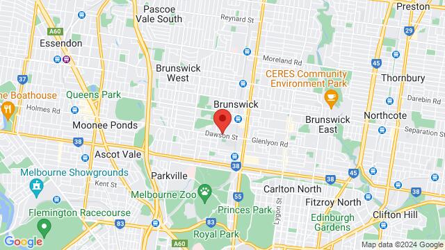 Map of the area around Transit Dance, 64 Dawson St, Brunswick VIC 3056, Australia