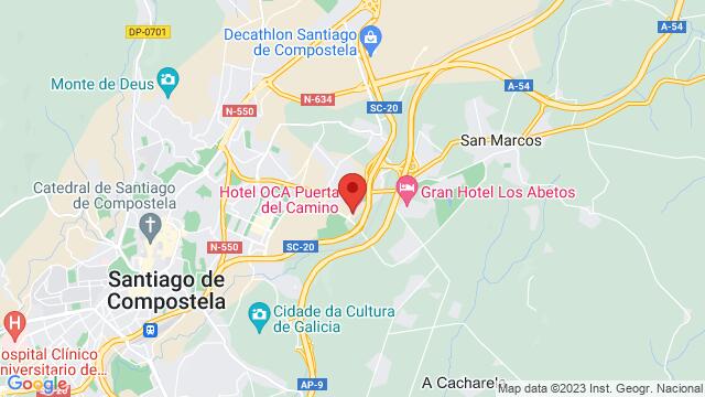 Map of the area around Hotel OCA Puerta del Camino