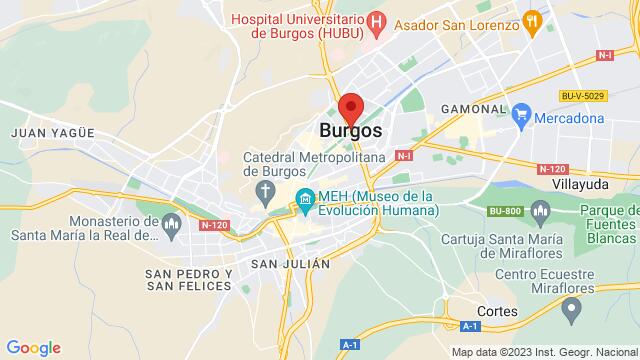 Map of the area around Hotel Ciudad de Burgos