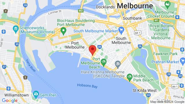 Map of the area around The Exchange Hotel Port Melbourne, Melbourne, Australia, Melbourne, VI, AU