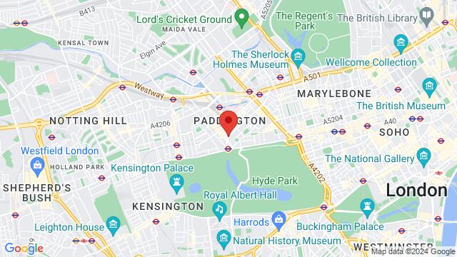 Map of the area around Sussex Gardens, W2 3UD, London, EN, GB