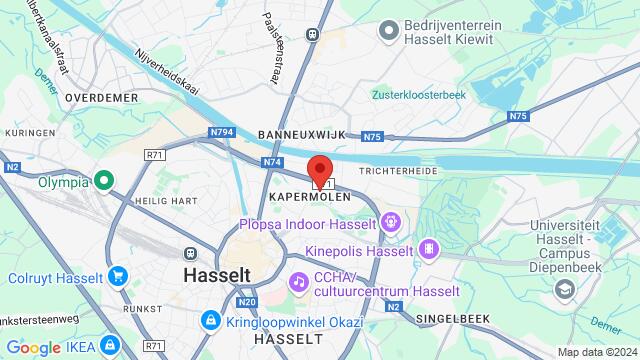 Map of the area around Pxl Paviljoen - Hasselt