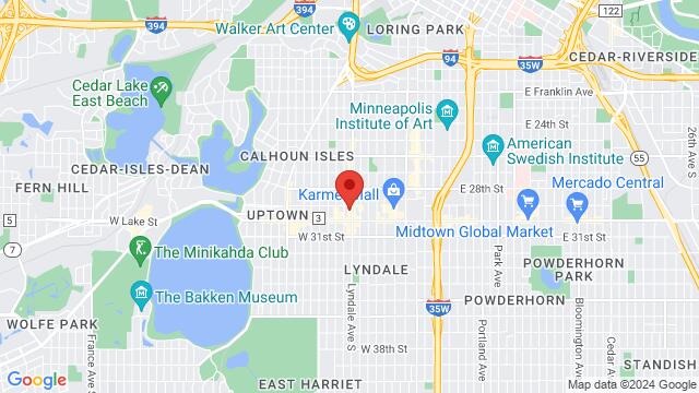 Map of the area around James Ballentine “Uptown” VFW Post 246, 2916 Lyndale Ave S, Minneapolis, MN 55408, Minneapolis, MN, 55408, US