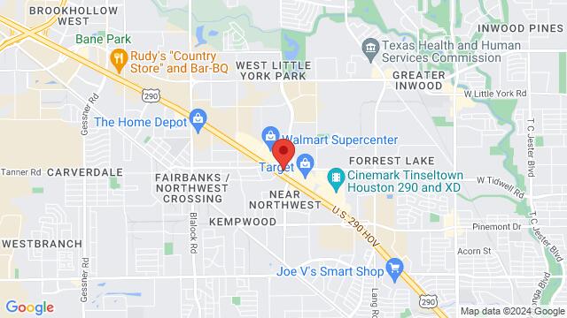 Map of the area around La Chingada, 13388 Northwest Fwy, Houston, TX, 77040, United States