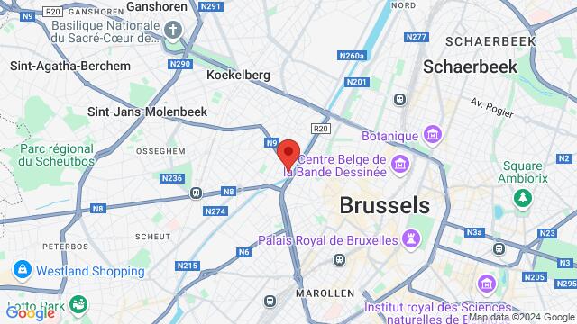 Map of the area around Hotel Meininger - Brussel