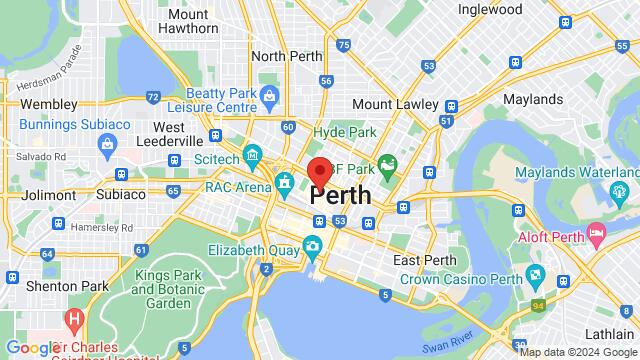 Map of the area around 73 Francis St, Northbridge WA 6003, Australia,Perth, Western Australia, Perth, WA, AU