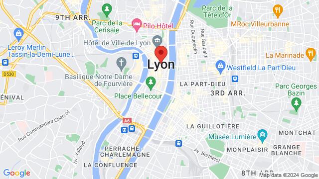 Map of the area around 80 chemin de Jérusalem, Lyon, RH, FR