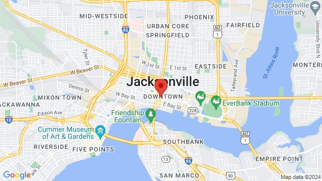 Map of the area around 100 E Adams St, Jacksonville, FL 32202-3304, United States,Jacksonville, Florida, Jacksonville, FL, US
