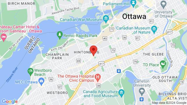 Map of the area around 1064 Wellington St W, Ottawa, ON K1Y 2Y3, Canada,Ottawa, Ontario, Ottawa, ON, CA