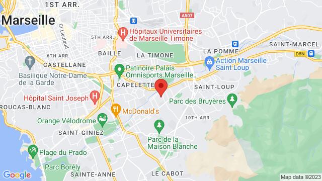 Map of the area around 26 rue François Mauriac 13010 Marseille