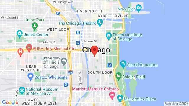 Map of the area around All Star Seafood & Sports, 730 S Clark St, Chicago, IL, 60605, US
