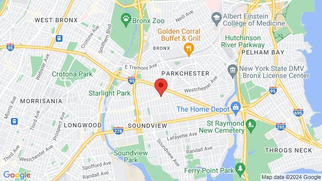 Mapa de la zona alrededor de Willie’s Steak House, 1832 Westchester Ave, Bronx, NY, 10472-3018, United States