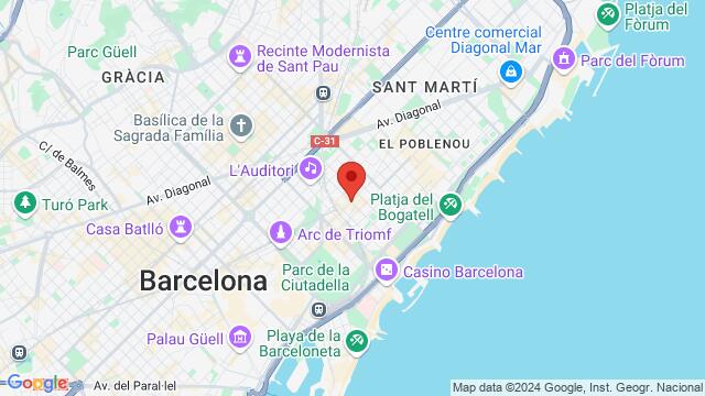 Map of the area around Calle Pamplona, Barcelona, Barcelona