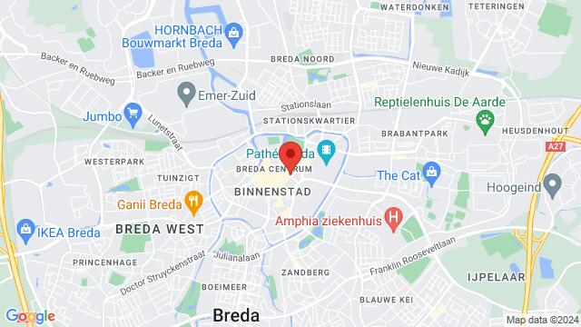 Kaart van de omgeving van Veemarktplein, Breda, The Netherlands