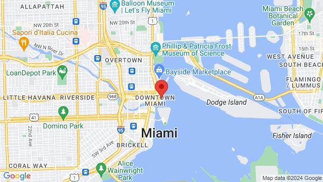 Map of the area around Intercontinental Hotel Miami, 100 Chopin Plaza, Miami, FL, 33131, United States