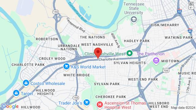 Map of the area around 4822 Charlotte Ave, Nashville, TN 37209-3412, United States,Nashville, Tennessee, Nashville, TN, US